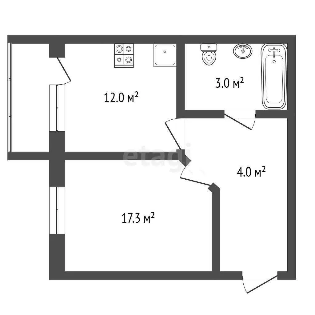 1-к квартира, 36.3м² (улица имени Героя Георгия Бочарникова, 2) - миниатюра 10