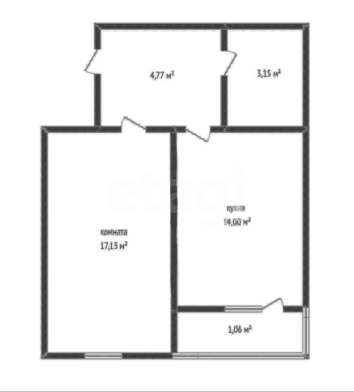 1-к квартира, 38.4м² (Круговая улица, 4вк4) - миниатюра 10