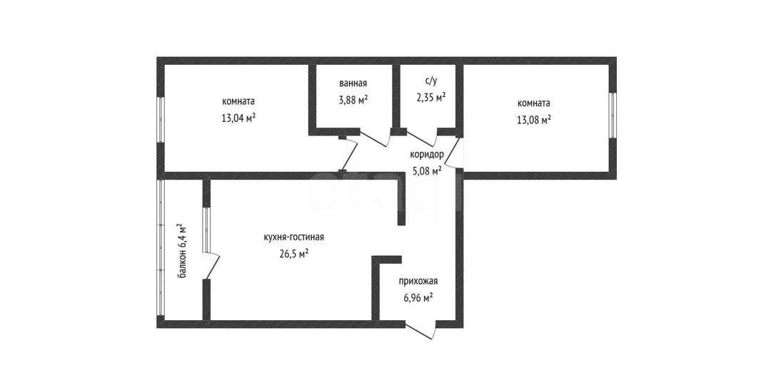 2-к квартира, 70.9м² (улица имени Генерала Корнилова, 9к3) - миниатюра 14
