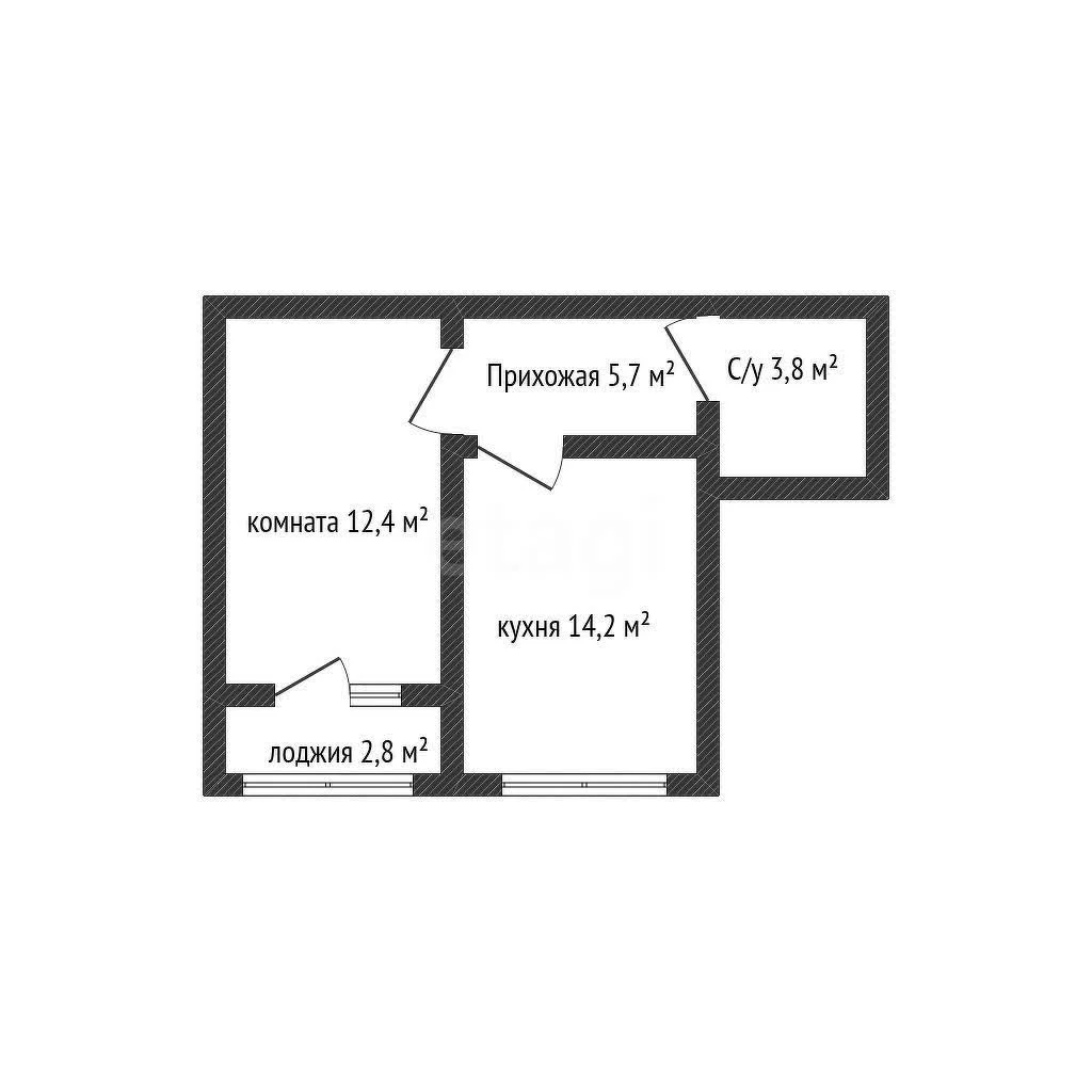 1-к квартира, 36.3м² (улица Западный Обход, 39/2к4) - изображение 1