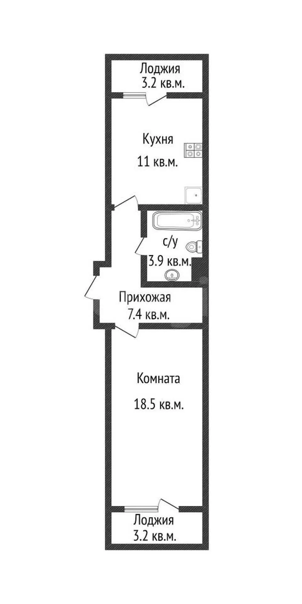 1-к квартира, 40.8м² (улица Героев-Разведчиков, 11/3) - миниатюра 20