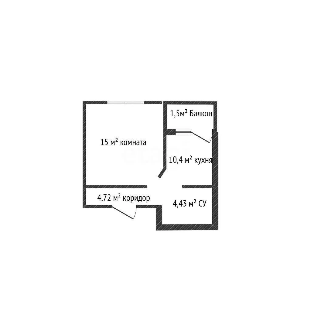 1-к квартира, 37.5м² (улица имени Мусоргского М.П., 26к2) - миниатюра 12