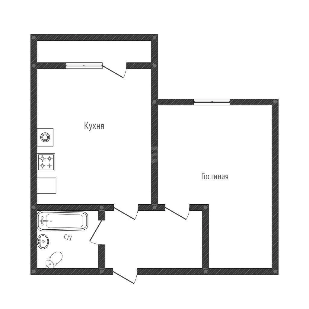 1-к квартира, 34.5м² (Боспорская улица, 10) - миниатюра 12