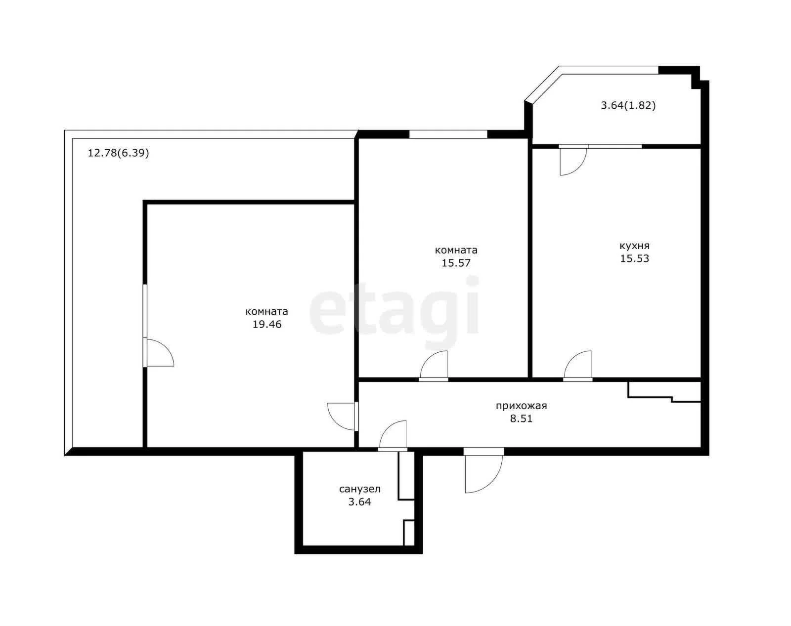 2-к квартира, 72.2м² (Уральская улица, 87/7) - миниатюра 13