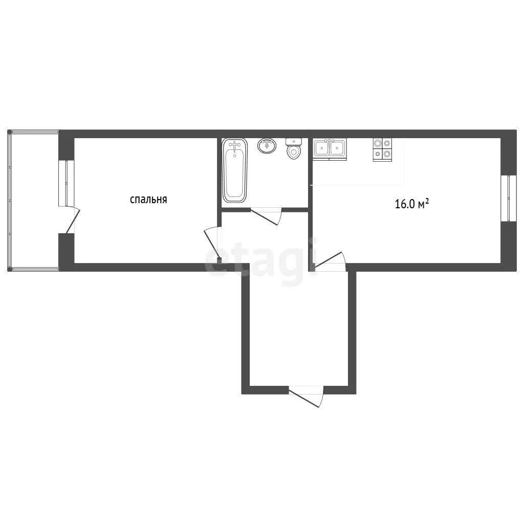 1-к квартира, 46.9м² (улица имени Чехова, 4) - миниатюра 10