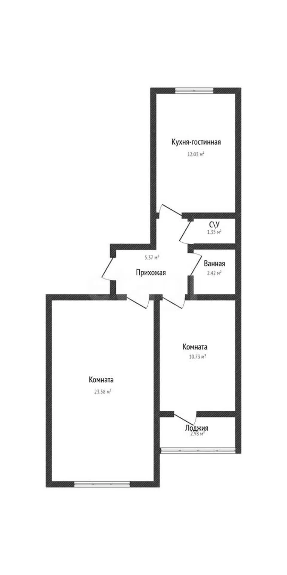2-к квартира, 55.2м² (Береговая улица, 3к17) - миниатюра 13