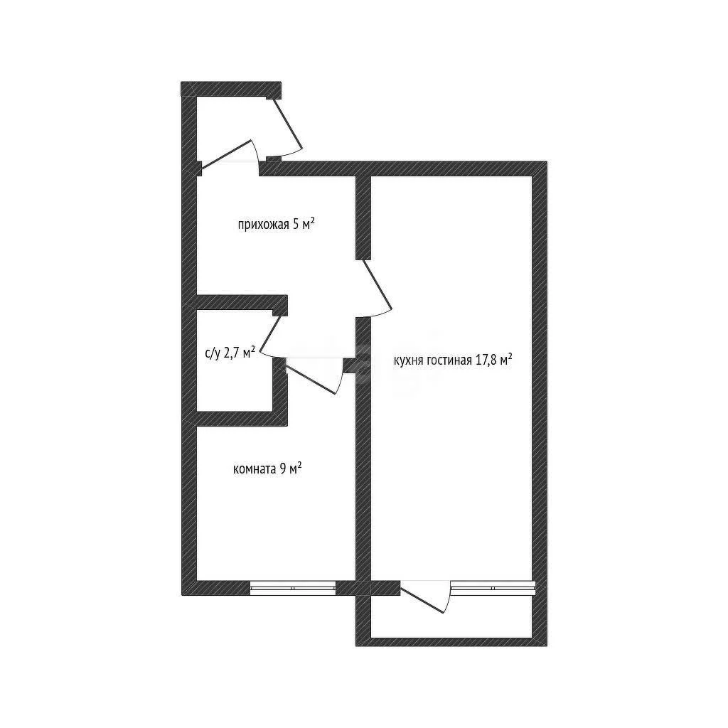 1-к квартира, 34.5м² (улица имени Сергея Есенина, 137) - миниатюра 8