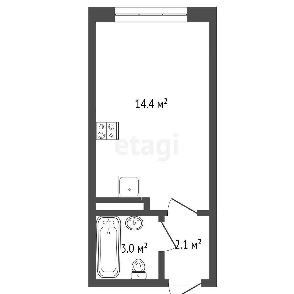 Студия, 19.5м² (улица Ивана Беличенко, 86к2) - миниатюра 8