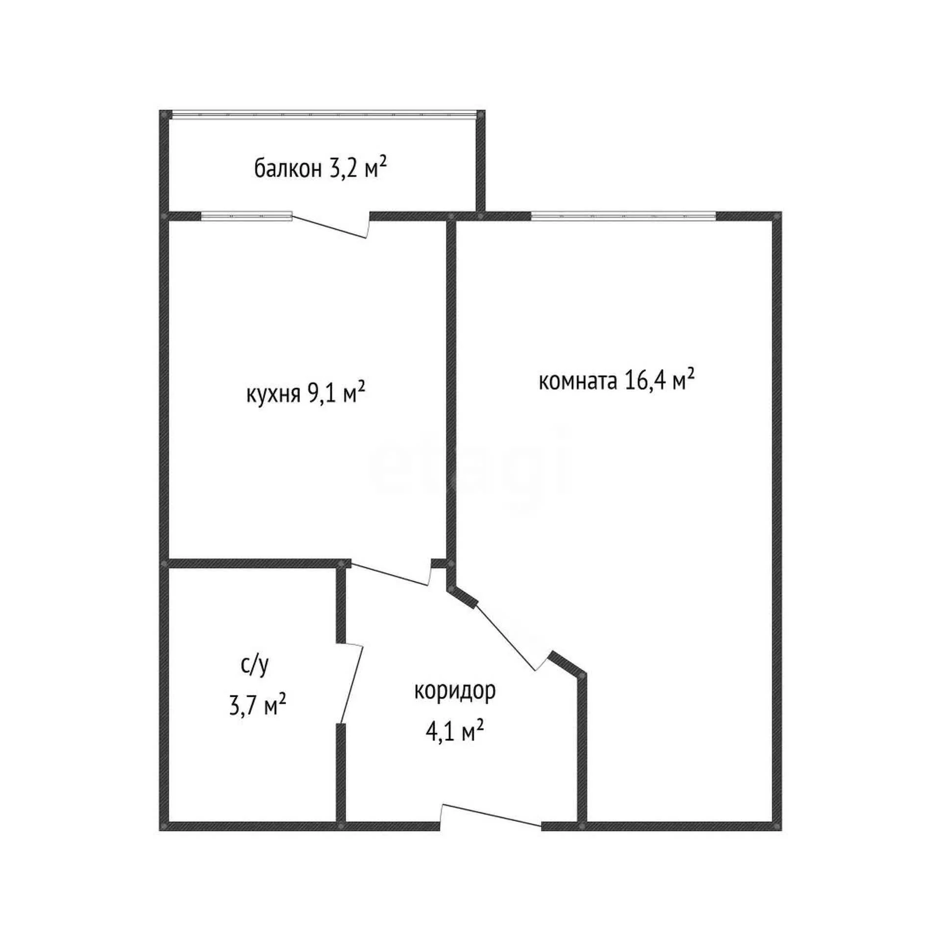 1-к квартира, 33.3м² (Бжегокайская улица, 19к5) - миниатюра 12