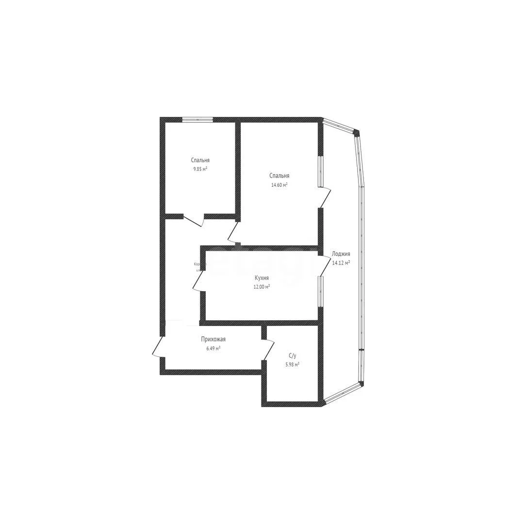 2-к квартира, 52.8м² (Обрывная улица, 22/1) - миниатюра 2