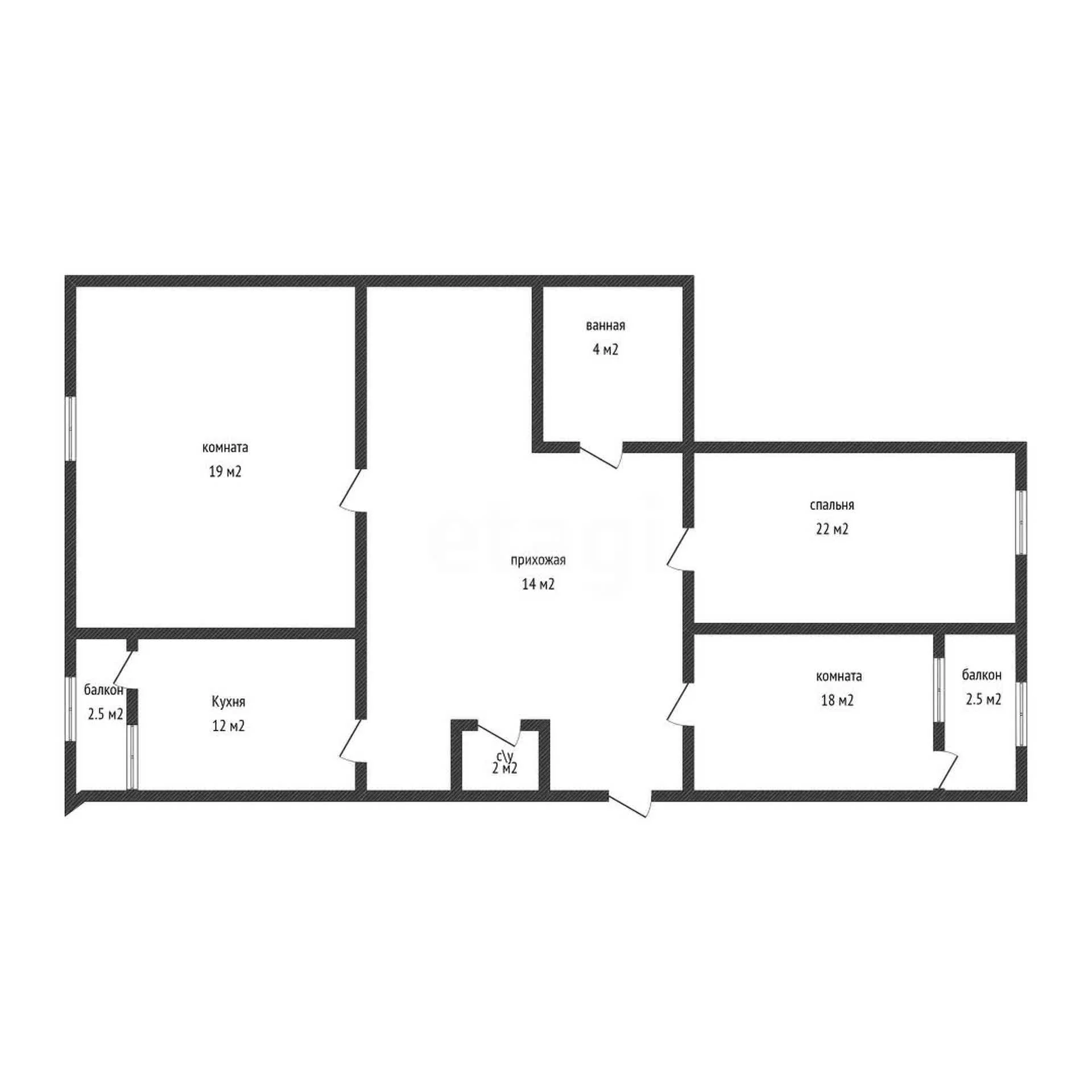 3-к квартира, 80.9м² (улица имени Валерия Гассия, 4/2) - миниатюра 19
