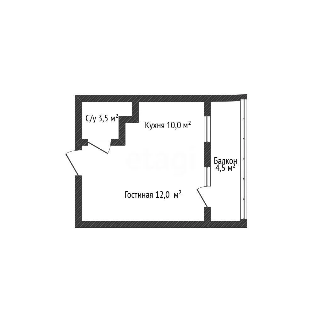Студия, 26.2м² (улица Мира, 36алит2) - миниатюра 7