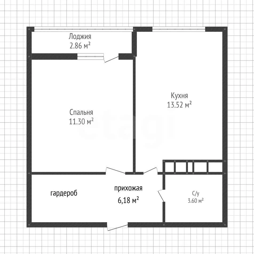 1-к квартира, 34.6м² (улица имени Владимира Жириновского, 1к8) - изображение 1