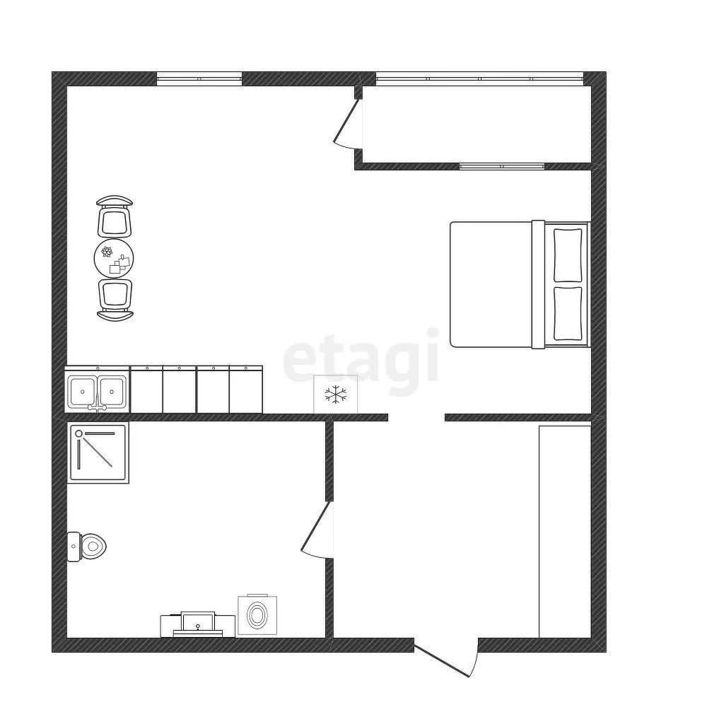 Студия, 24.9м² (улица Западный Обход, 39/2к4) - миниатюра 9