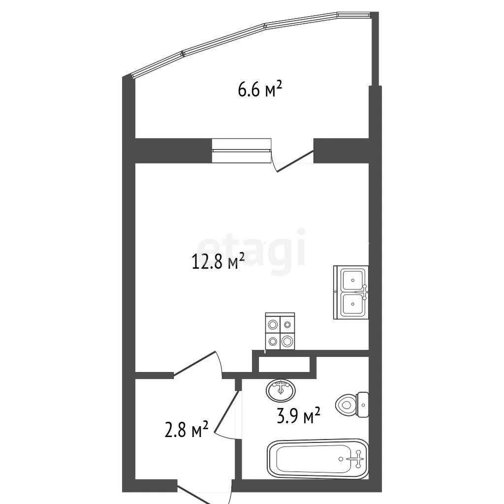 Студия, 26.7м² (улица Западный Обход, 39/2к7) - миниатюра 14
