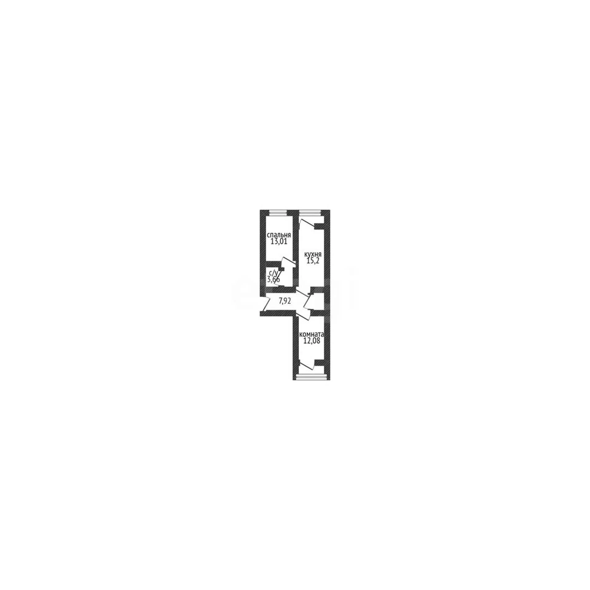 2-к квартира, 57.24м² (улица Петра Метальникова, 36) - миниатюра 7