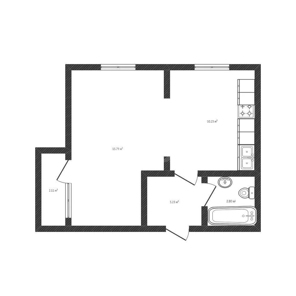 1-к квартира, 35.4м² (Войсковая улица, 4к7) - миниатюра 23