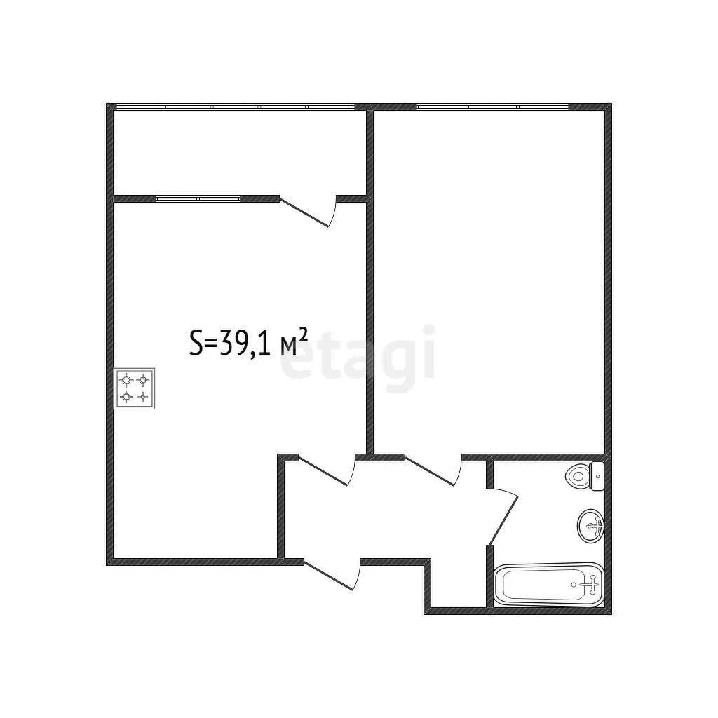1-к квартира, 39.1м² (улица Лётчика Позднякова, 2к21) - миниатюра 30