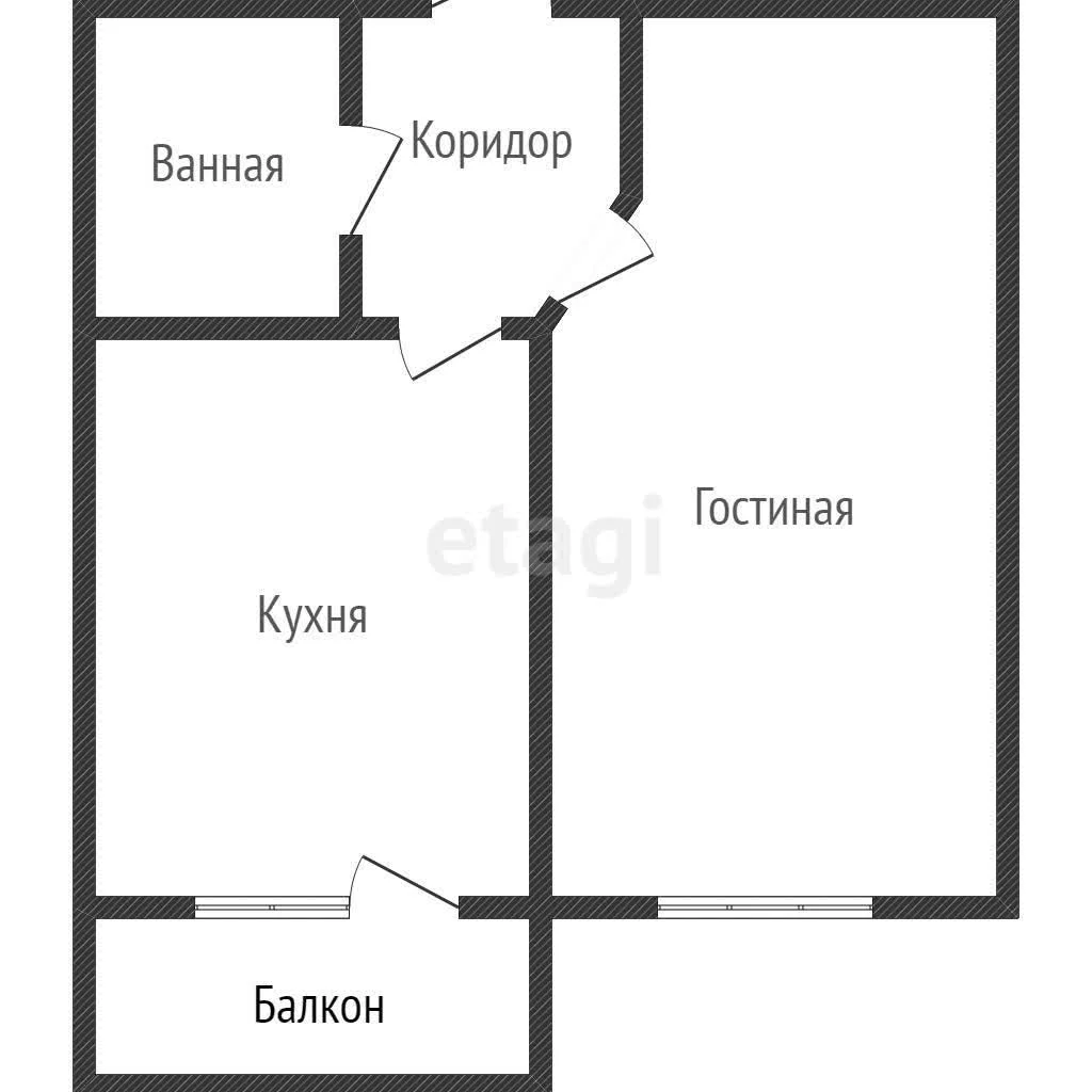 1-к квартира, 41.1м² (Бородинская улица, 156/2) - миниатюра 13