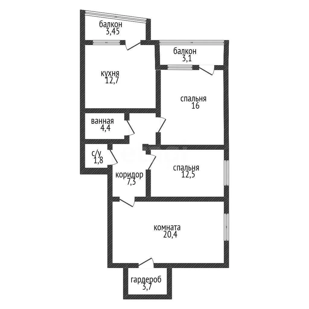 3-к квартира, 81.4м² (9-я Тихая улица, 21/1) - миниатюра 26