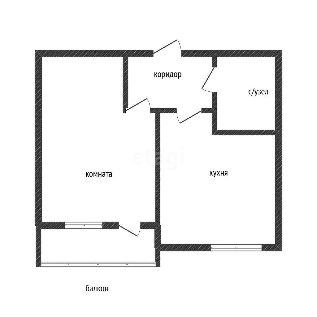 1-к квартира, 33.8м² (улица имени Владимира Жириновского, 1к4) - изображение 1