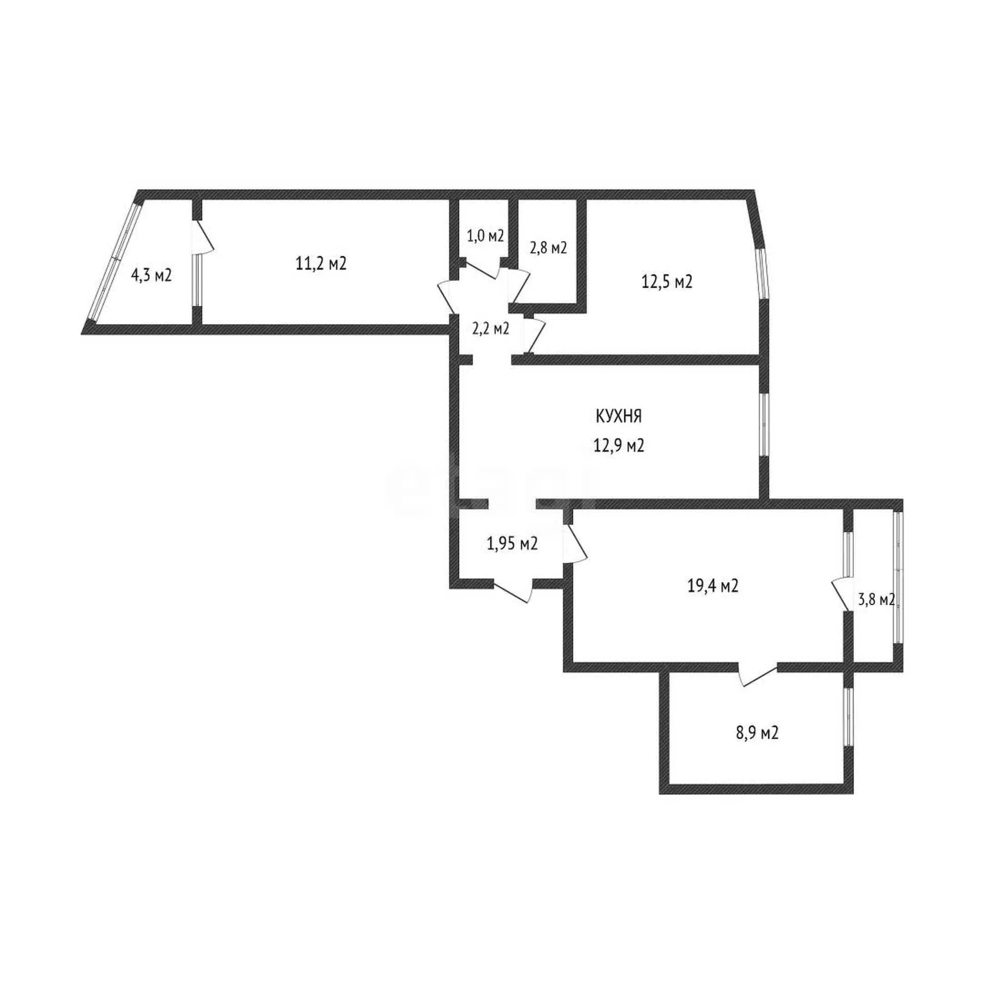 4-к+ квартира, 82.8м² (улица 30-й Иркутской Дивизии, 14) - миниатюра 38