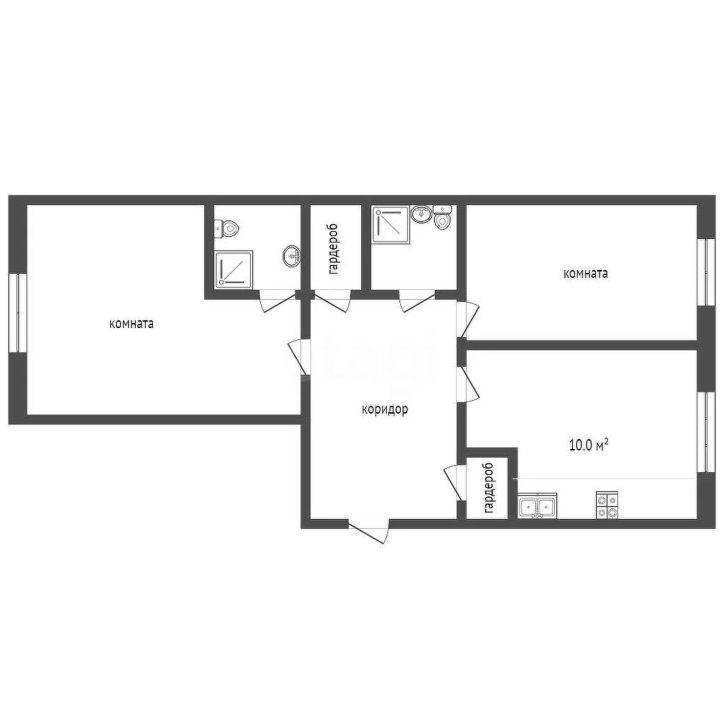 2-к квартира, 52.9м² (Калужская улица, 20) - миниатюра 11