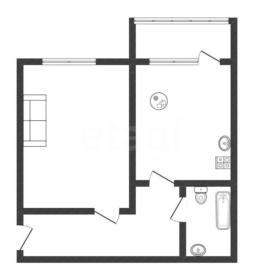 1-к квартира, 46.4м² (Кожевенная улица, 22) - миниатюра 20