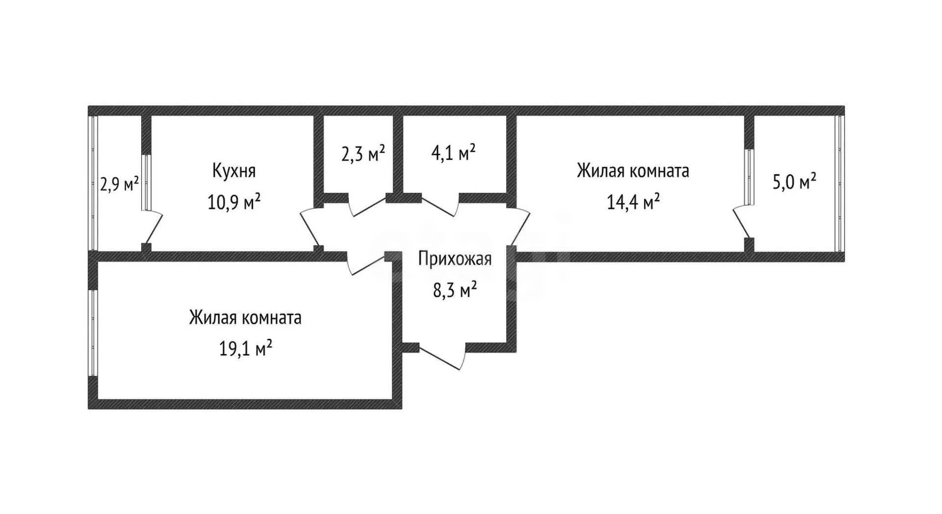 2-к квартира, 67м² (Командорская улица, 9/2) - миниатюра 30