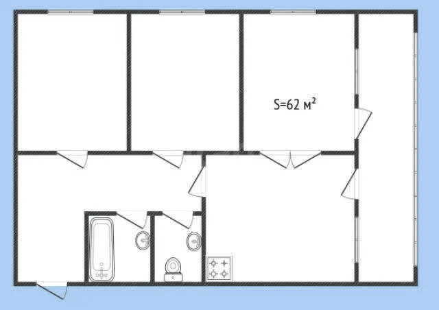 3-к квартира, 62м² (улица Героя Пешкова, 14к5) - миниатюра 20