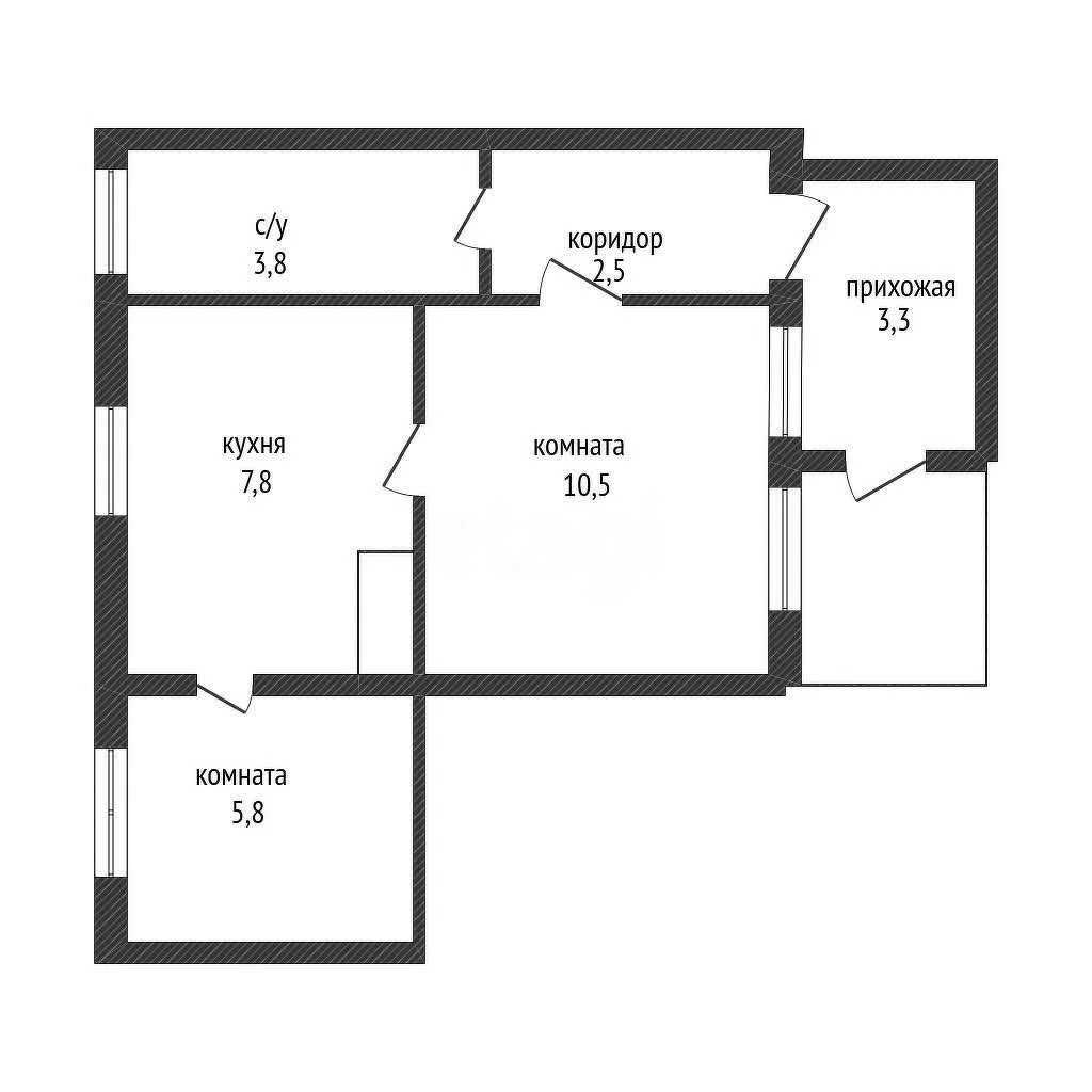 3-к квартира, 64м² (Октябрьская улица, 132) - миниатюра 9
