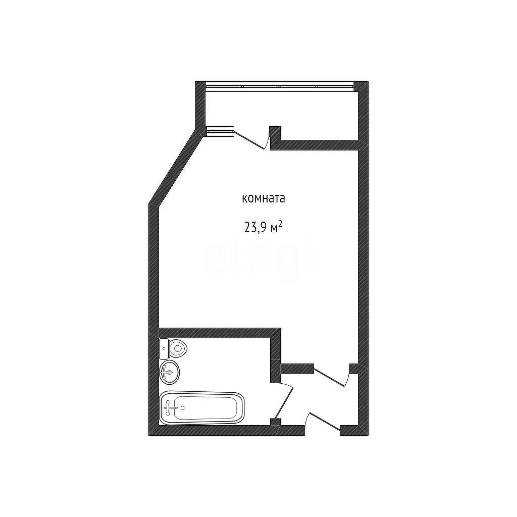 Студия, 23.9м² (улица Леонида Лаврова, 4) - миниатюра 8