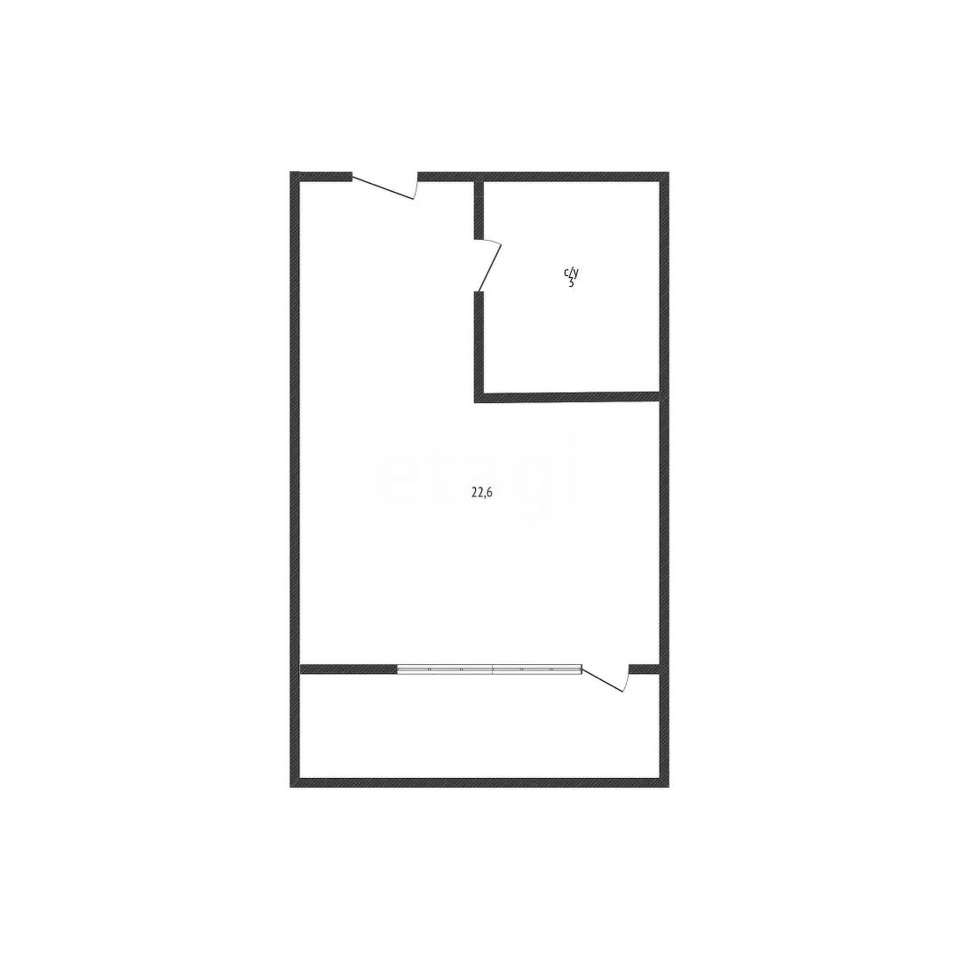 Студия, 22.6м² (Российская улица, 72/4) - миниатюра 11