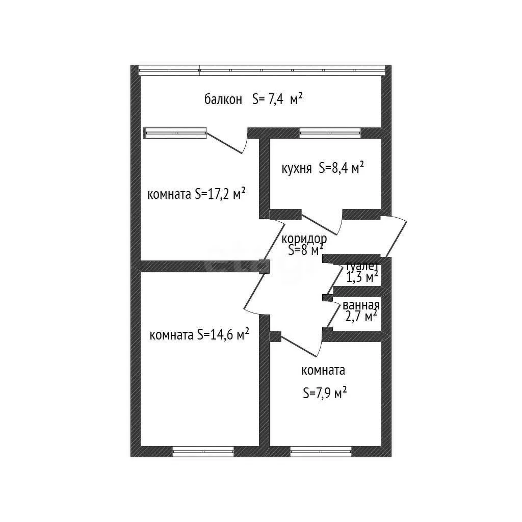 3-к квартира, 63м² (Вокзальная улица, 6) - миниатюра 15