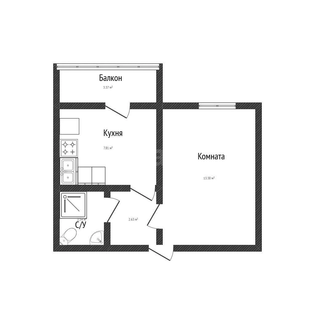 1-к квартира, 25.8м² (улица Тургеневское шоссе, 33/1к9) - миниатюра 20