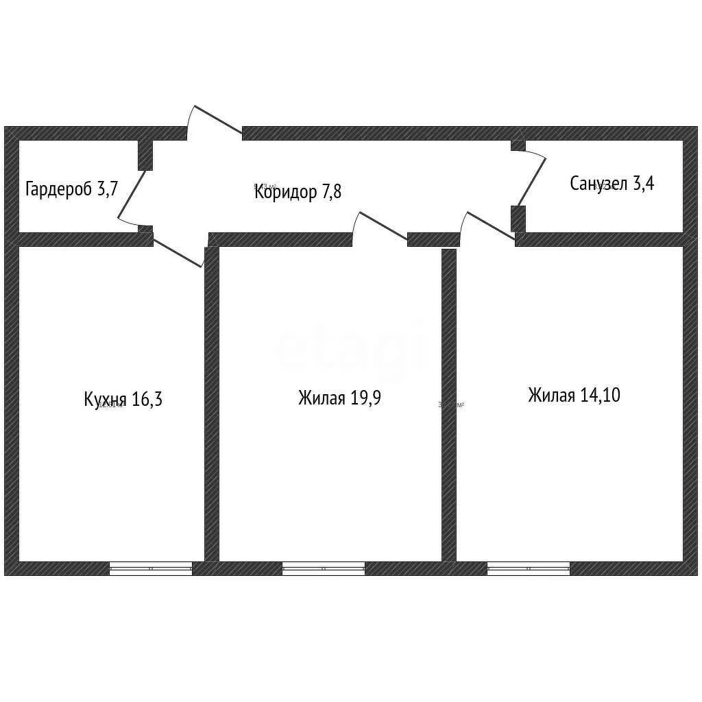 2-к квартира, 63.2м² (Гаражная улица, 79/1) - миниатюра 16