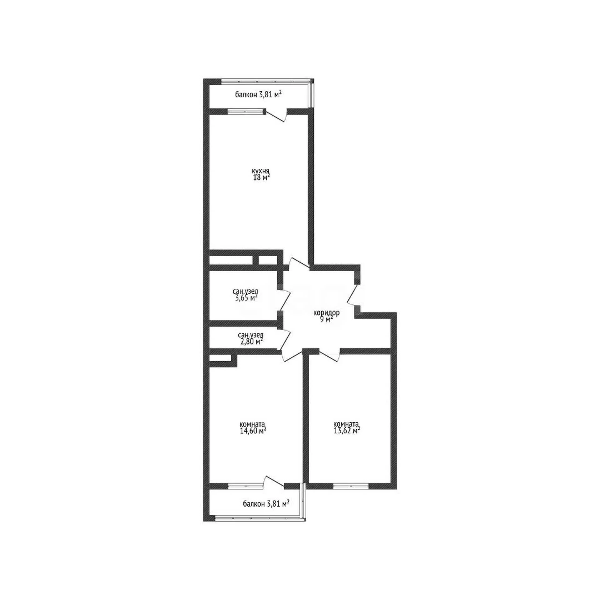 2-к квартира, 63.8м² (улица имени Героя Георгия Бочарникова, 4к2) - миниатюра 30