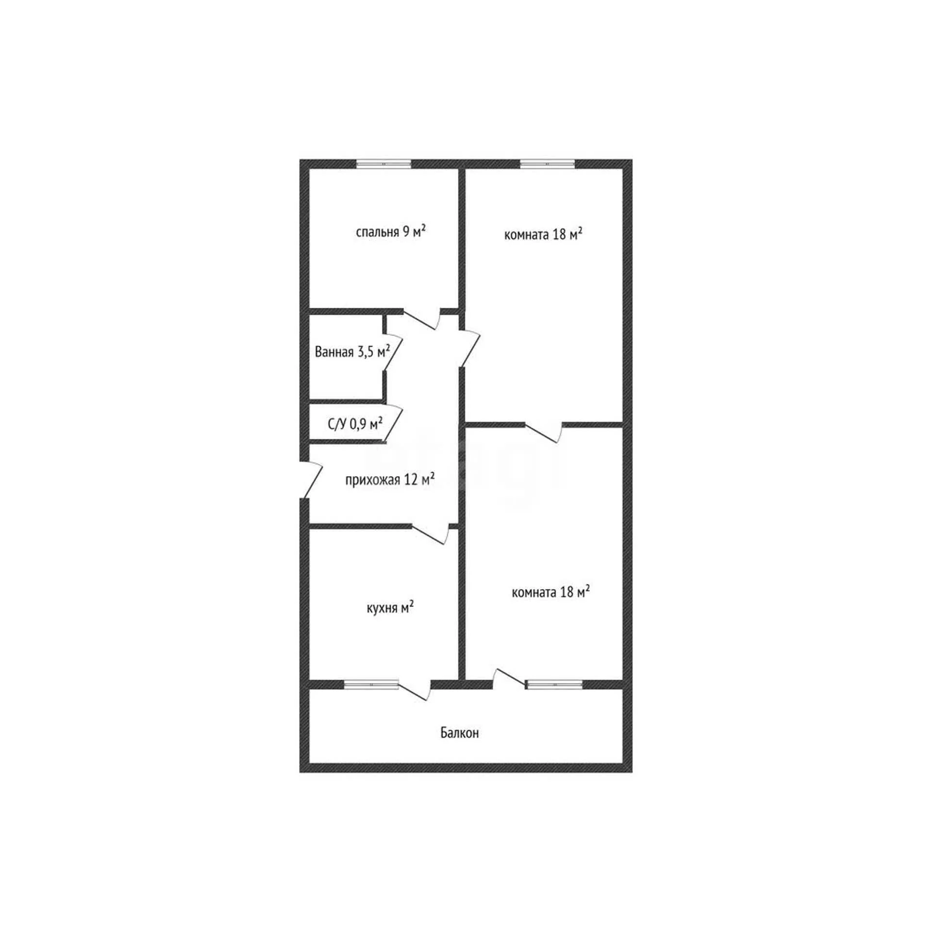 3-к квартира, 73.5м² (улица Мира, 69) - миниатюра 11
