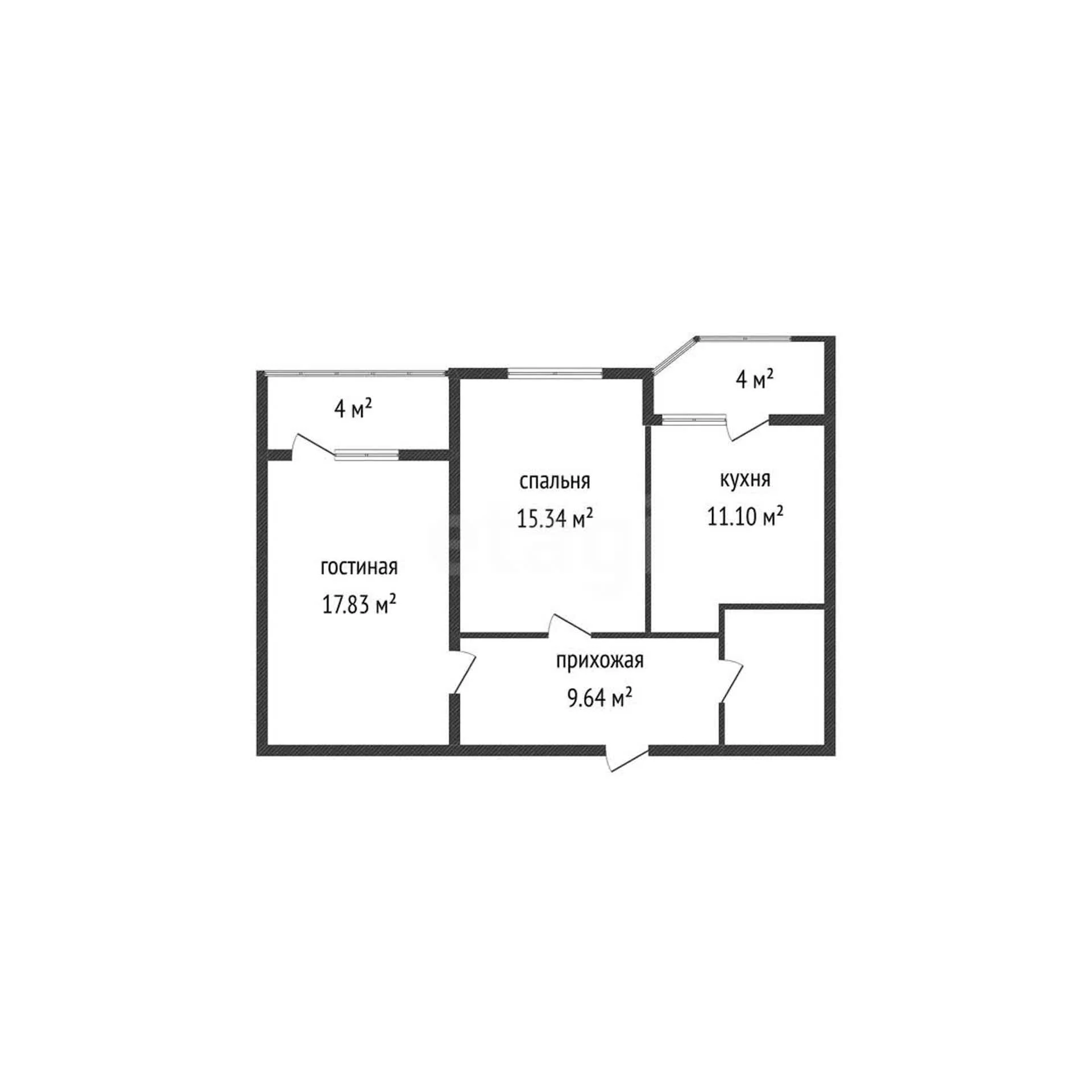 2-к квартира, 58м² (улица имени Героя Николая Шевелёва, 7) - миниатюра 16