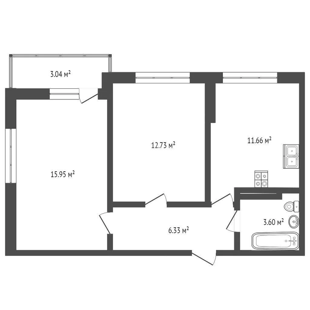 2-к квартира, 50.4м² (улица имени Владимира Жириновского, 1к8) - миниатюра 26