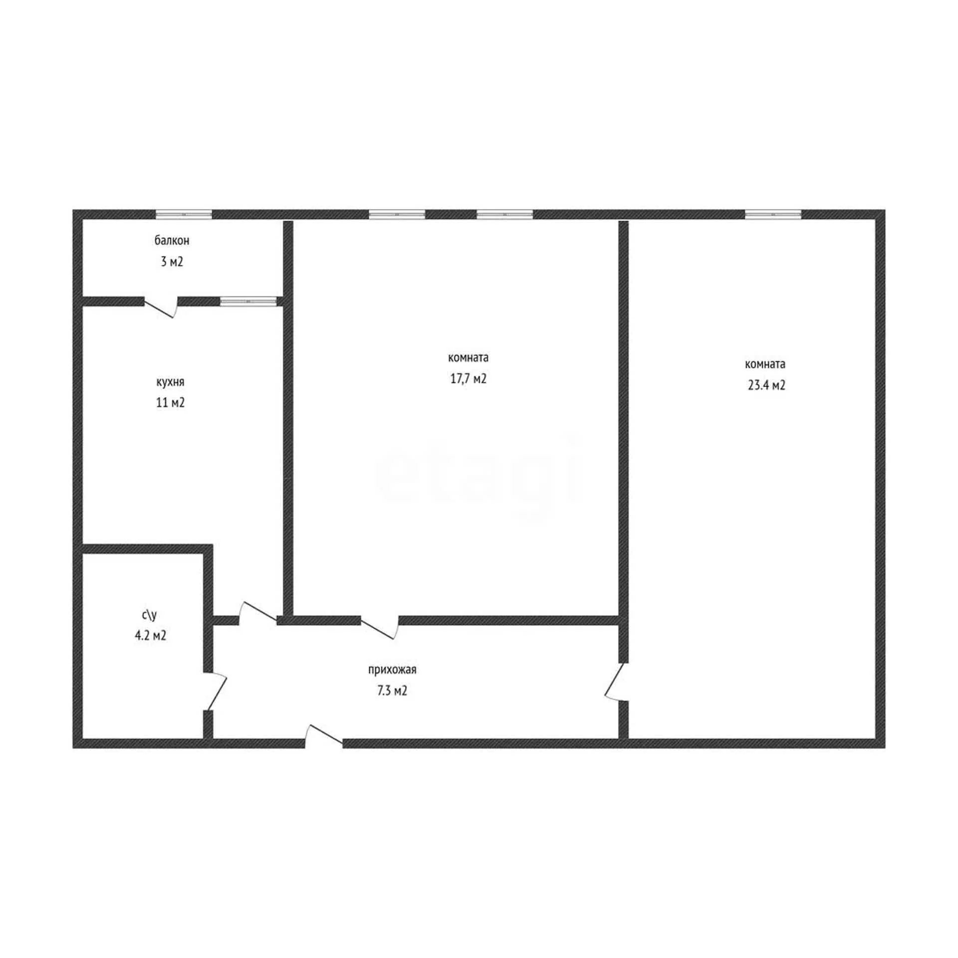 2-к квартира, 63.5м² (улица имени В.Н. Мачуги, 166ак1) - миниатюра 8
