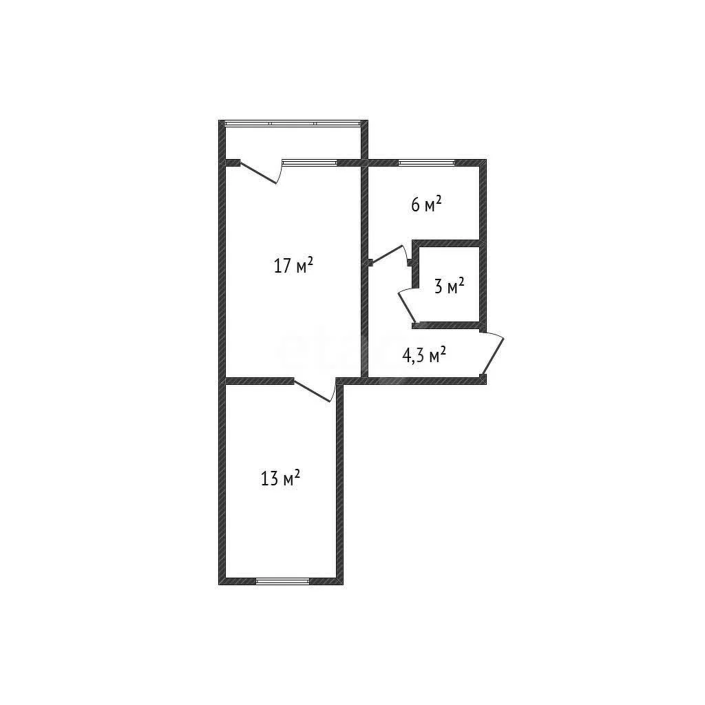 2-к квартира, 43.3м² (Октябрьская улица, 179) - миниатюра 12