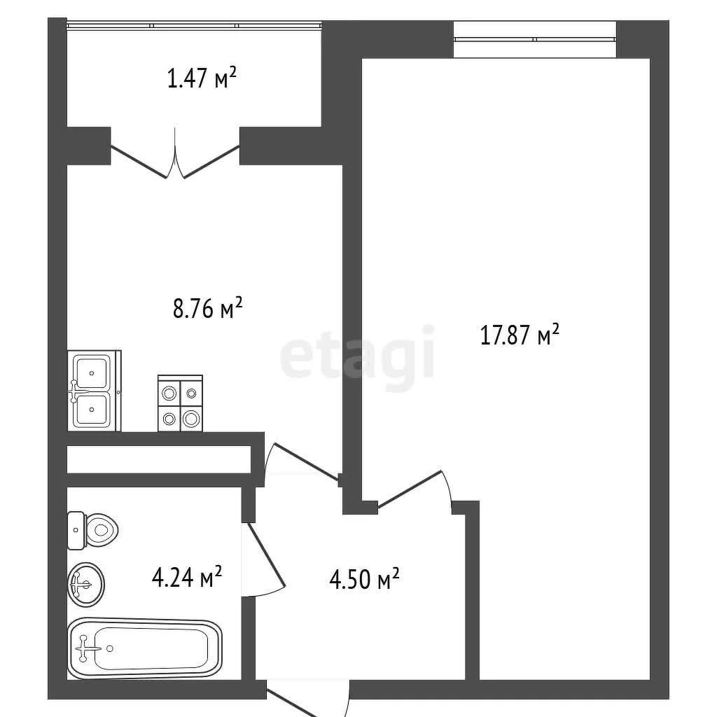1-к квартира, 42м² (улица Коммунаров, 270к1) - миниатюра 24
