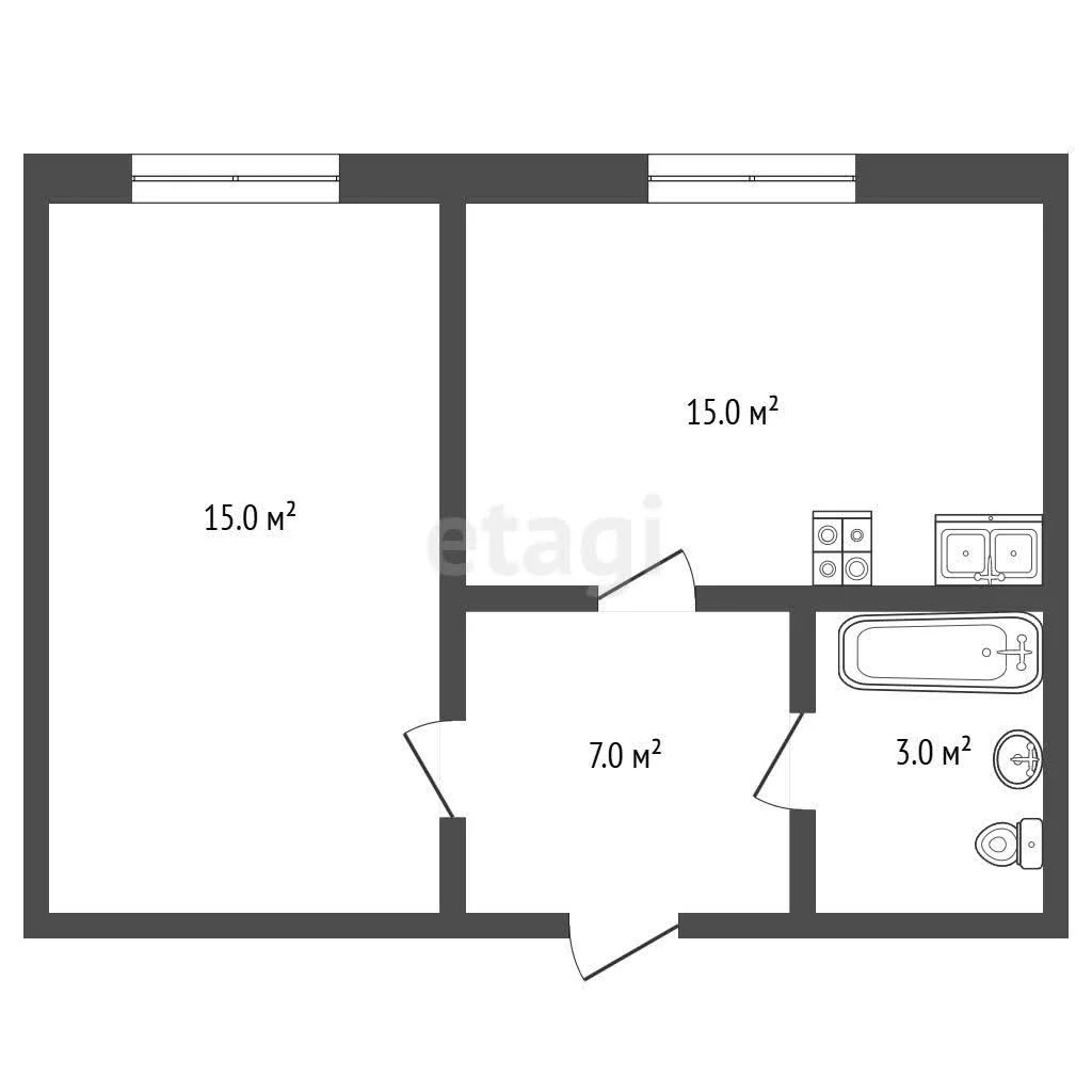 1-к квартира, 42м² (улица имени В.Н. Мачуги, 166ак1) - миниатюра 11