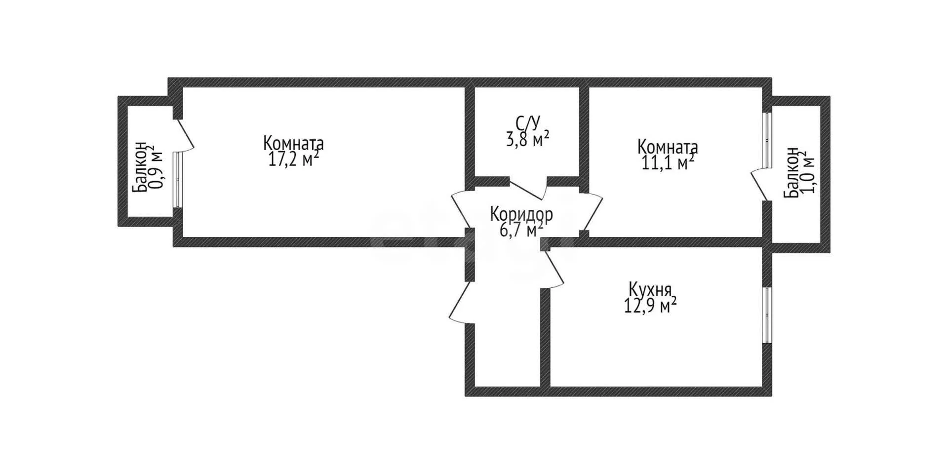 2-к квартира, 49.8м² (Береговая улица, 1к4) - миниатюра 9