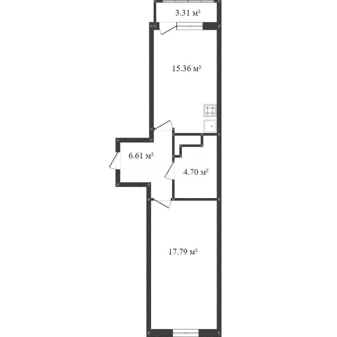 1-к квартира, 44.3м² (Тепличная улица, 78к2) - миниатюра 8