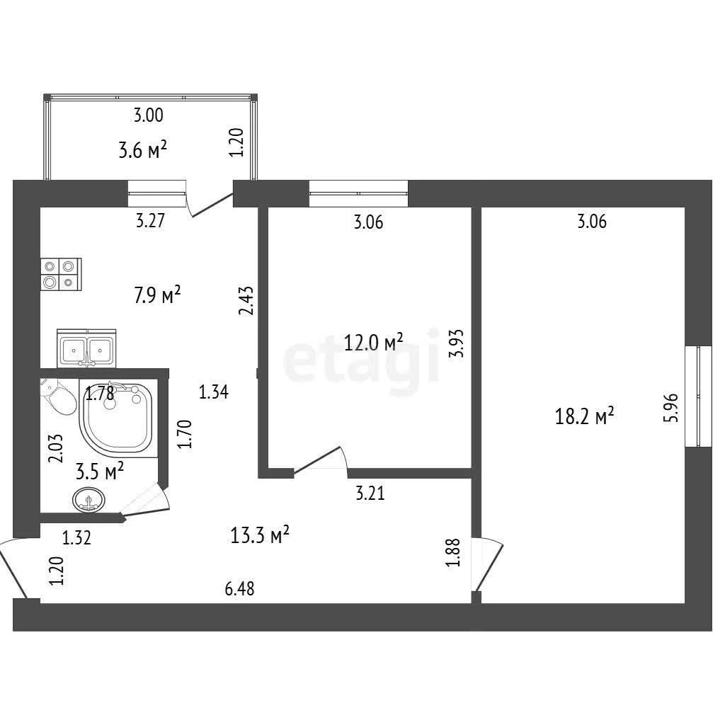 2-к квартира, 54.9м² (Кругликовская улица, 3) - миниатюра 32