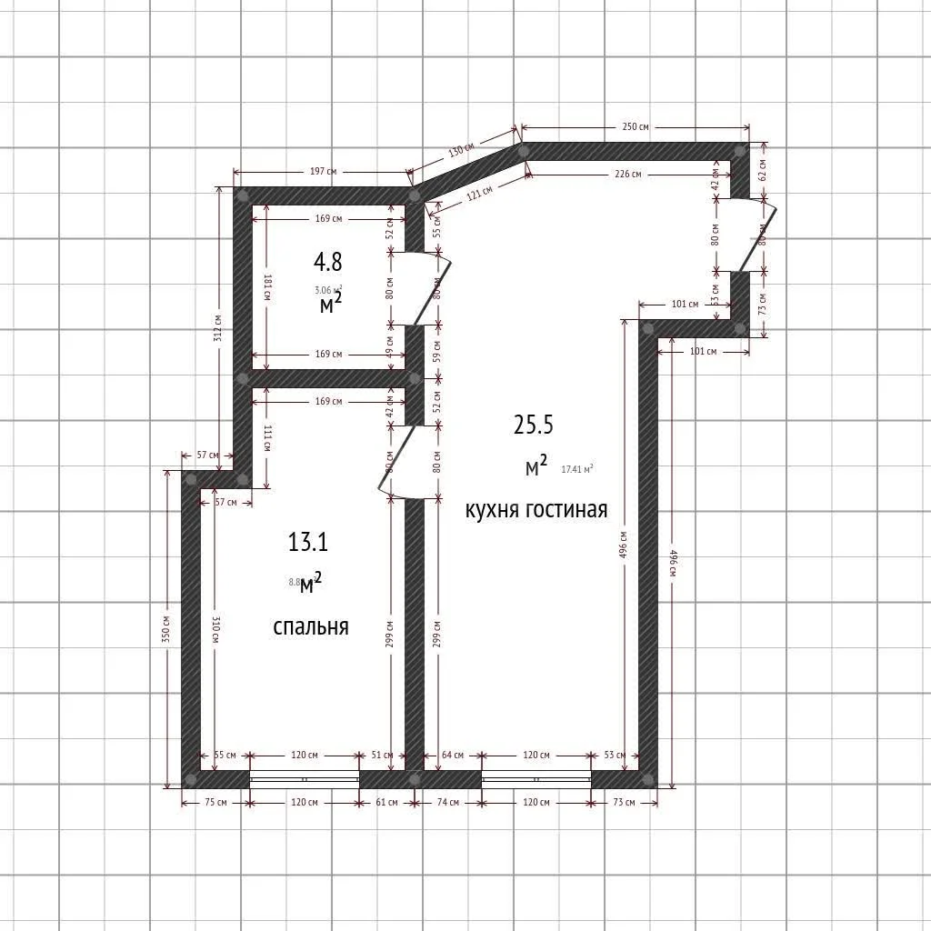1-к квартира, 43.4м² (Длинная улица, 192) - миниатюра 11