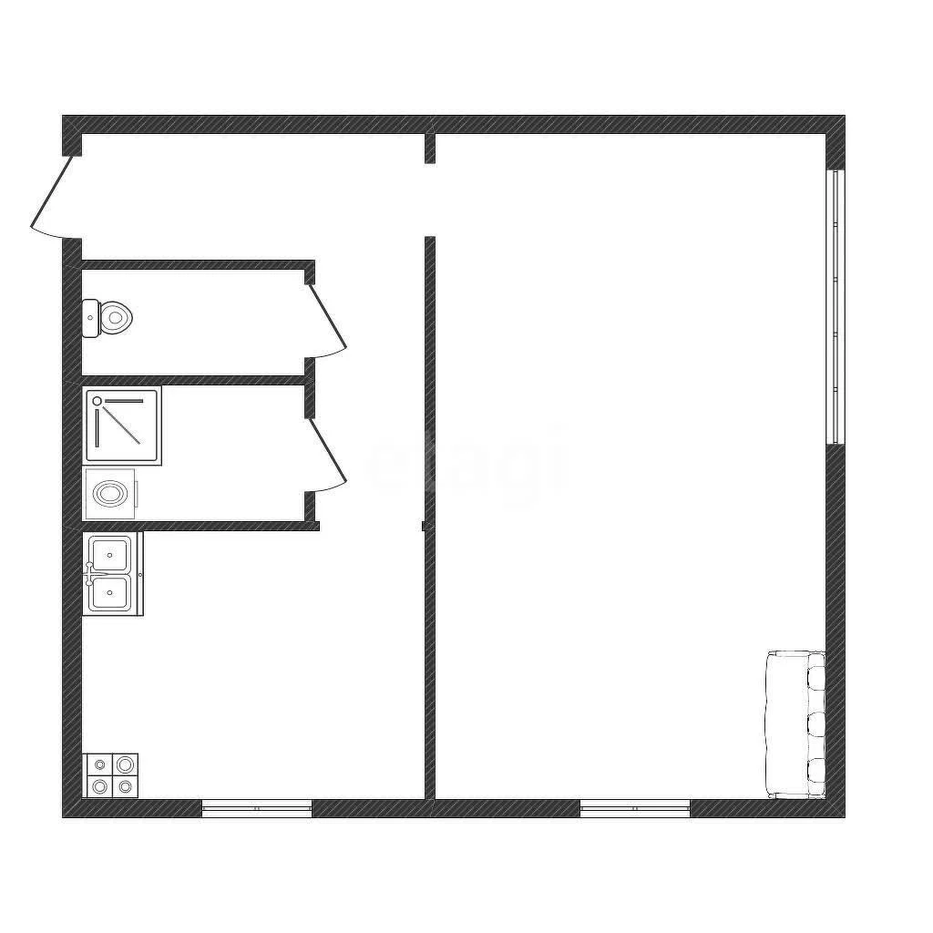 1-к квартира, 31м² (улица Андрухаева, 43) - миниатюра 9