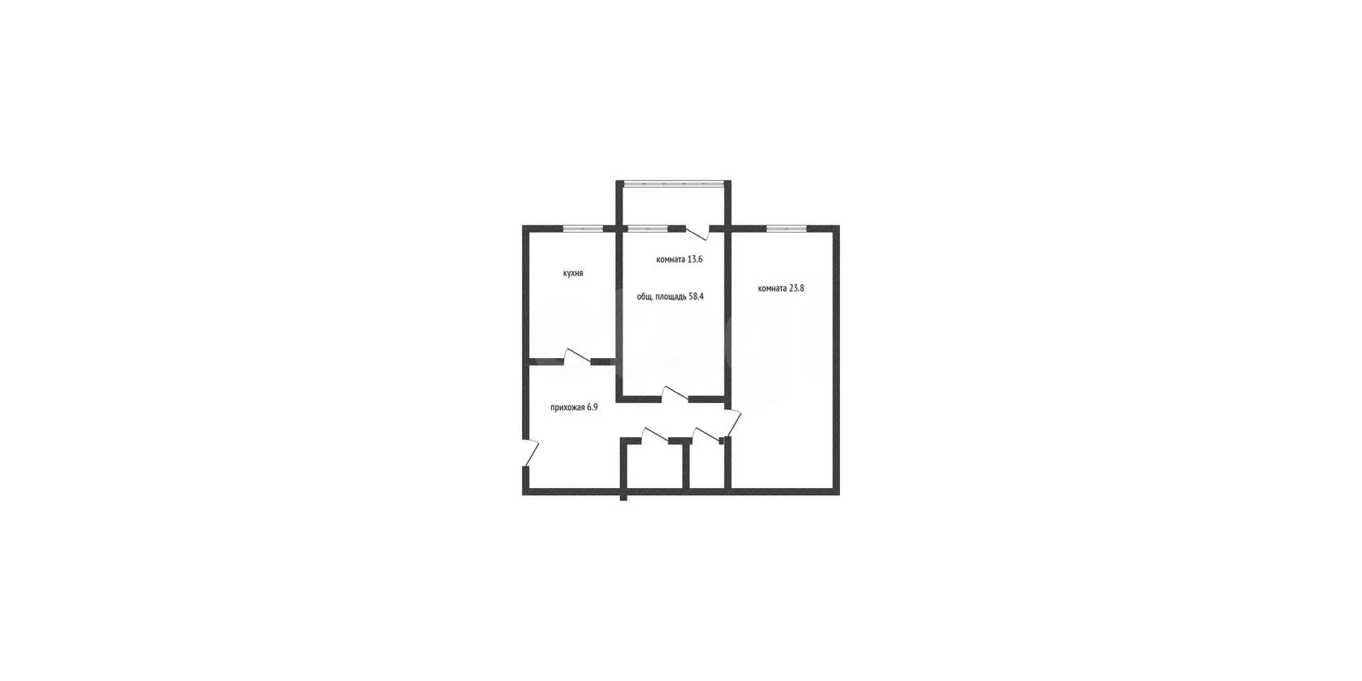 2-к квартира, 58.4м² (улица Мира, 49) - миниатюра 9
